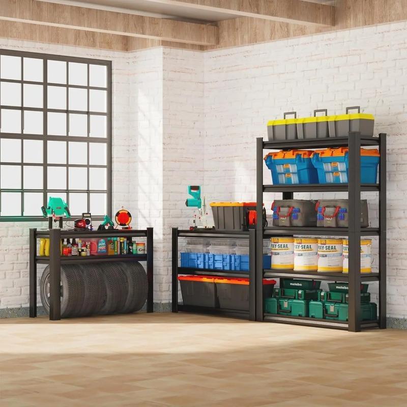 Высота 78''*Ширина 36'' Гаражные стеллажи, Прочные стеллажи для хранения для гаража, 2500 фунтов, Регулируемая 5-уровневая стеллажная система, Металл, Индивидуальное изготовление