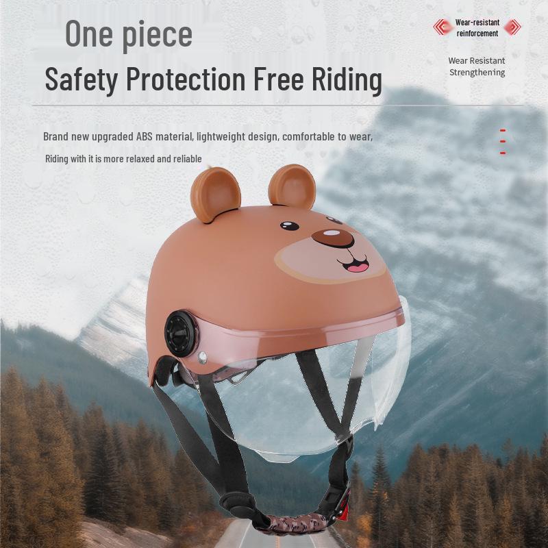 Children's Cycling Helmet with Anti-fog UV Goggles and Sound Ears