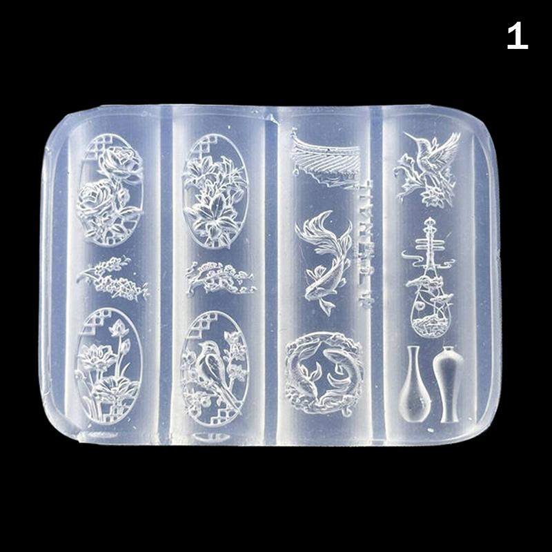 1 шт. 3D акриловая форма для ногтей Морская ракушка Морская звезда Золотая рыбка Карп Кои Летняя Медуза DIY Кружево Бант Силиконовая форма для нейл-арта