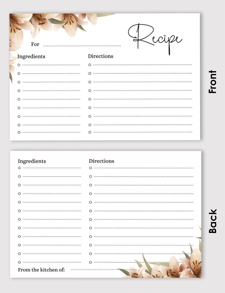 Inkdotpot Карточки с рецептами 4x6 дюймов (Набор из 50) , Толстые двухсторонние карточки премиум-класса - белые карточки для заметок с рецептами в современном стиле