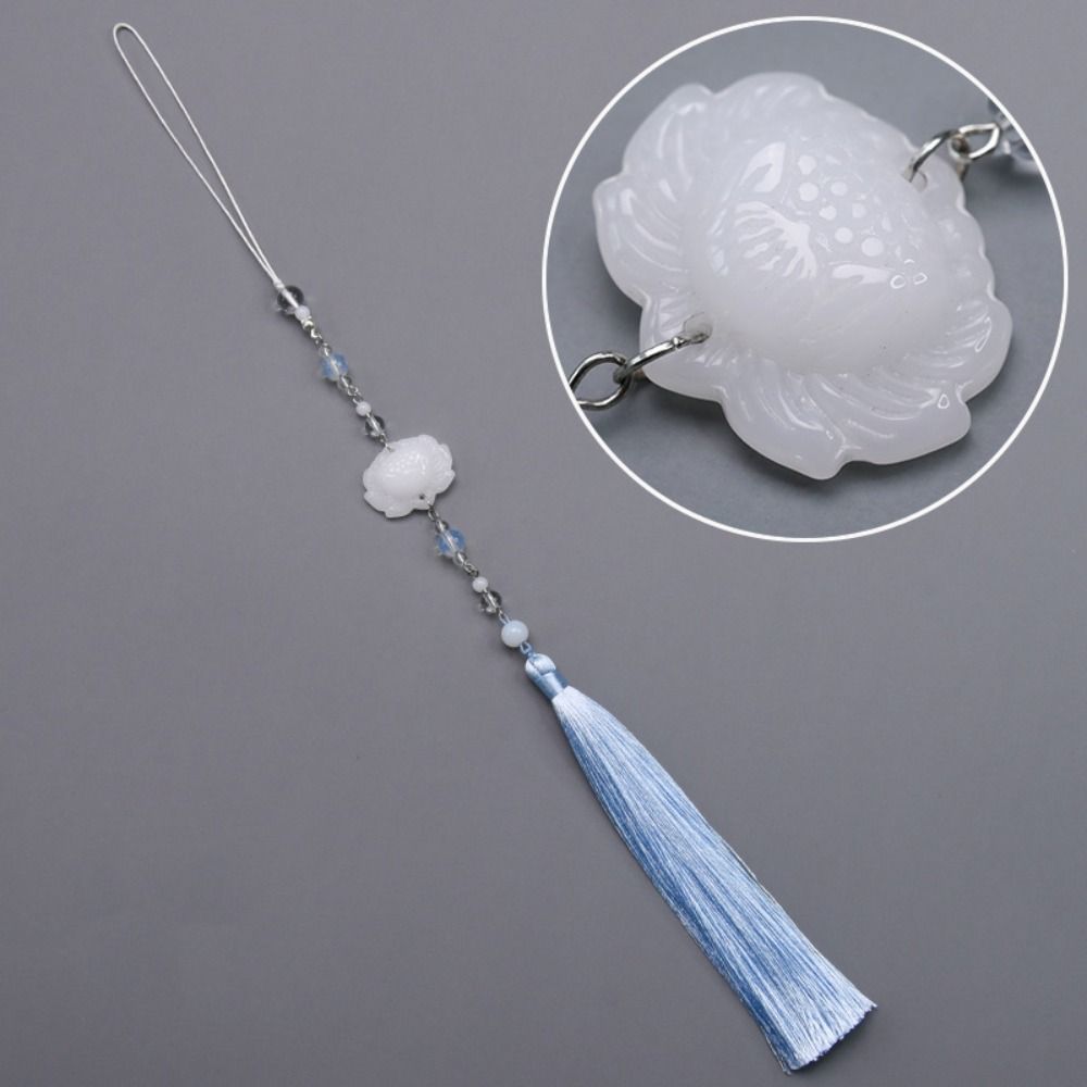 Imitation Jade Hanging Imitation Jade Lotus Pendant Jewelry Accessories Beads Hanfu Tassel Pendant Chinese Hanfu Accessories