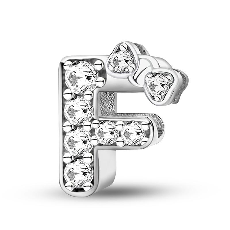 Медные Шармы-Бусины Серии Писем с Узлом-Бабочкой и Цирконами, Подходят для Оригинального Браслета Пандора, Браслета-Бенгла, DIY Ювелирные Изделия для Женщин, Подарок