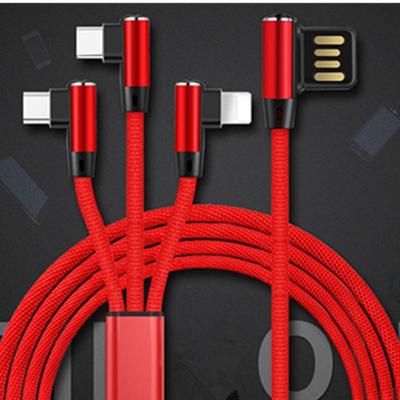One Drag Three Data Line Нейлоновая оплетка Быстрая зарядка Three To One Data Line Three Multifunction Syn
