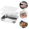 Stainless Steel Bakeware Oven Pan with Rack Baking Pans Fresh Preservation Food Refrigerator