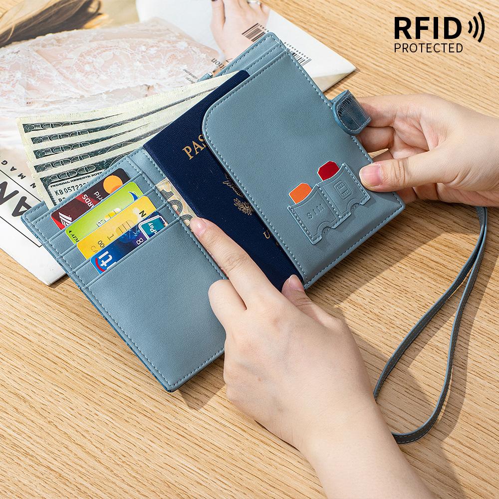 Дорожная сумка для паспорта из кожи с тиснением под крокодила, блокирующая RFID, Унисекс кошелек для паспорта с отделениями для карт, карманом для наличных и застежкой на кнопку