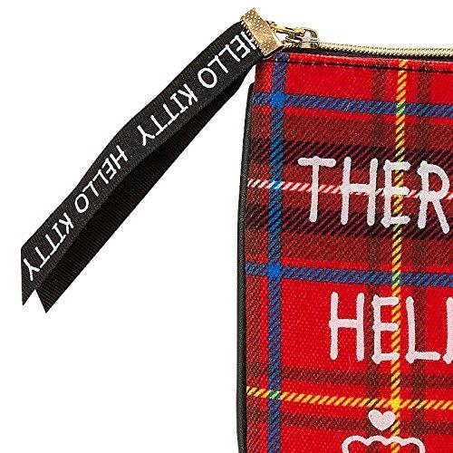 Sanrio Hello Kitty Flat Pouch Kitty Tartan (Привет, Красный)
