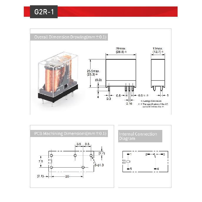 ENMG G2R-2-12VDC 24VDC Miniature Relay G2R-1-24VDC G2R-1-E 5V Flame Retardant Dustproof ABS High-Transparency Material Relays 5