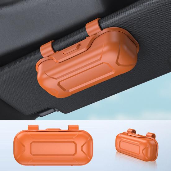 Car Visor Clip-On Storage Eyewear Case with Box Sun Visor Push-Open Cover Dustproof