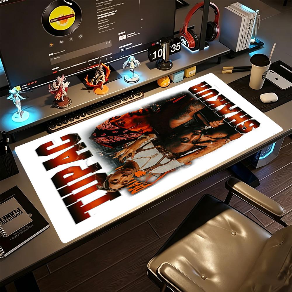 2pac Gaming Mouse Pad Desk Mat HD Print Desk Pad Non-Slip Rubber Base Perfect Gift for Gamers