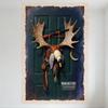 Сюрреалистическая охота Таксидермия Лось Утка Винтовка Жестяная табличка Винтажный металлический настенный декор для бара паба дома кафе 12x16 дюймов
