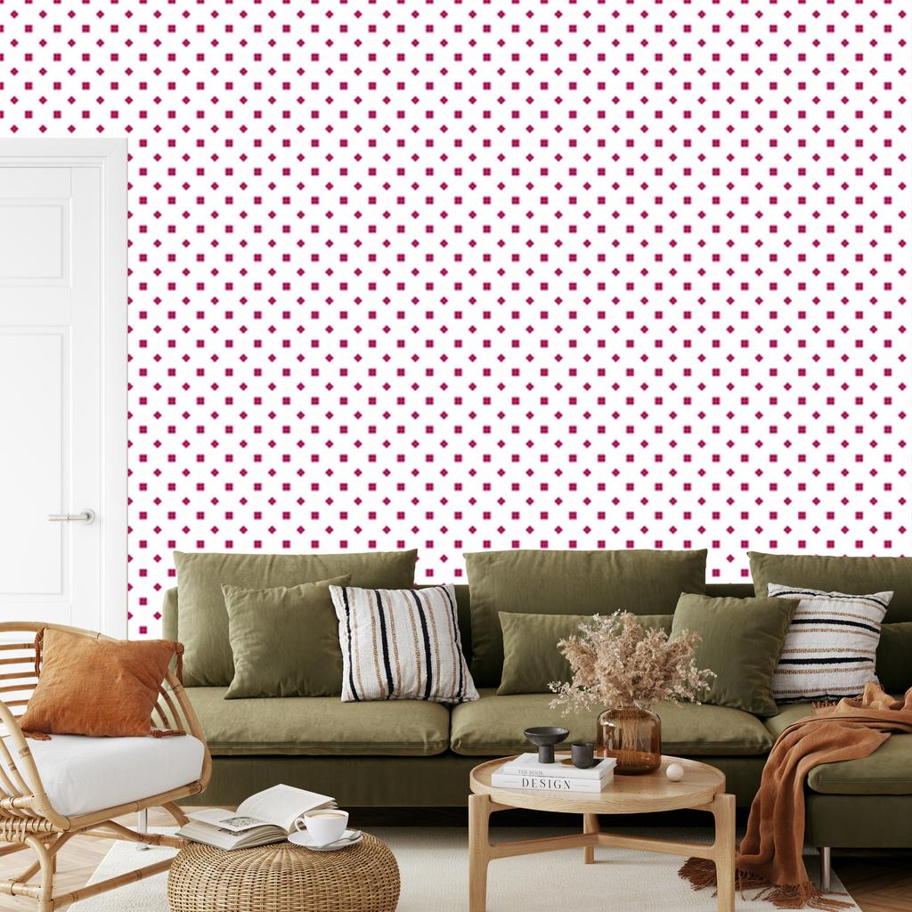 White and powder pink wallpaper Dots, fine detail 50x1000