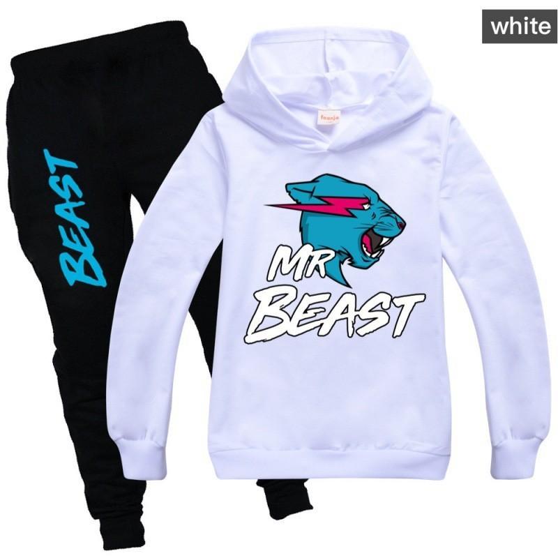 Модный набор худи с мультяшным принтом Mr Beast для мальчиков и девочек. Удобный и стильный