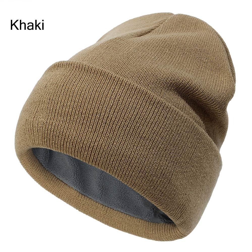 Winter Warm Cuffed Beanie Fleece Lined Ski Hats Soft Skull Cuff Cap  for Men Women