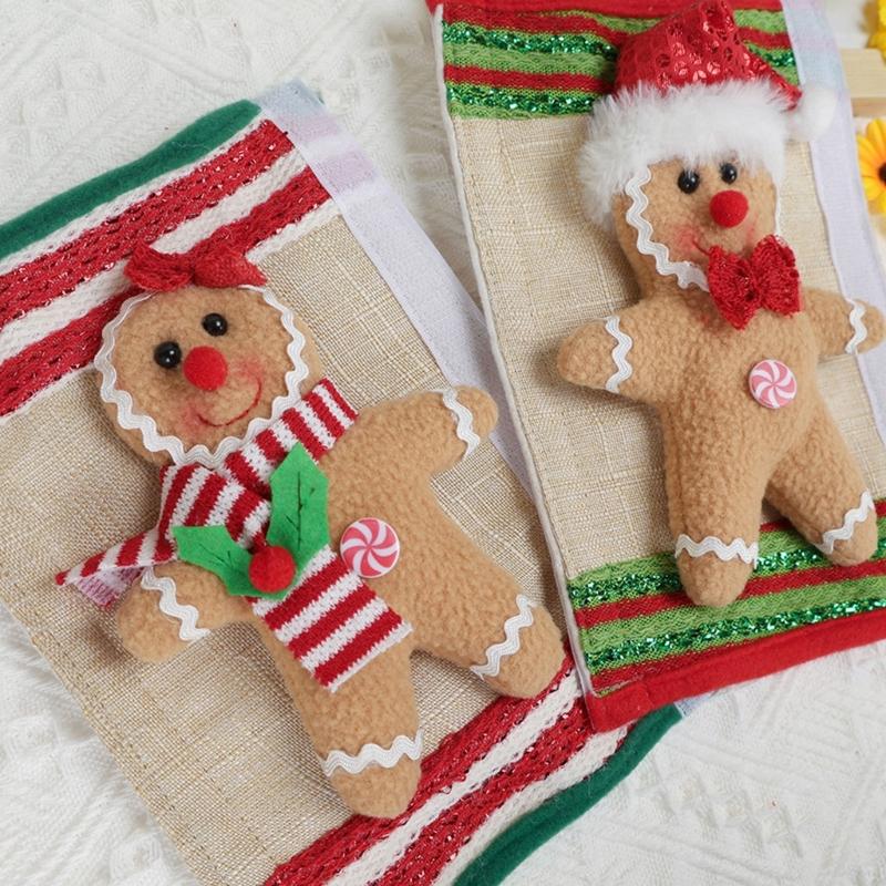 Elastic Christmas Appliance Cover With Cookie Design Reusable Polyester Dustproof Refrigerator Protector For Holiday