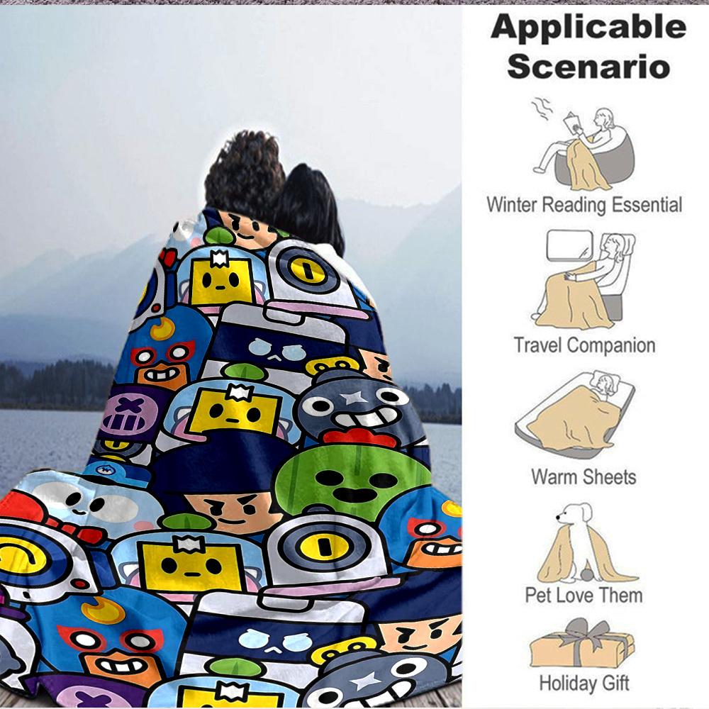 1pc Robot Toy Print Blanket   Lightweight Flannel Throw Blanket For Sofa, Bed, Living Room, Office, Outdoor Travel, Camping