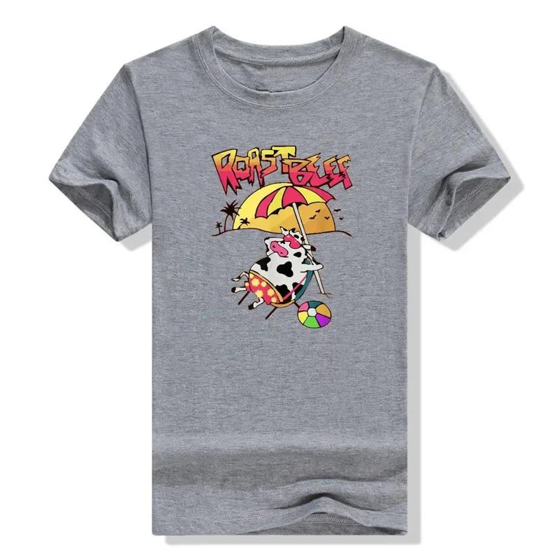 Funny BBQ Cartoon Cute Tee Streetwear Vacation Tops Party Clothes Stranger Dustin Love Roast Beef Beach Cow TV Parody TShirt
