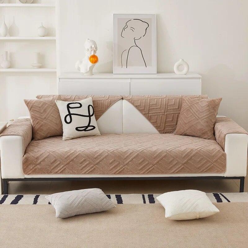 Подушка для дивана, универсальная нескользящая плюшевая подушка, новая легкая роскошная подушка, чехол для дивана из натуральной кожи, ткань, полотенце