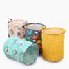 New Print Laundry Basket Portable Foldable Home Laundry Storage Bag Cotton Linen Hamper for Kids Toys Dirty Clothes Basket Large