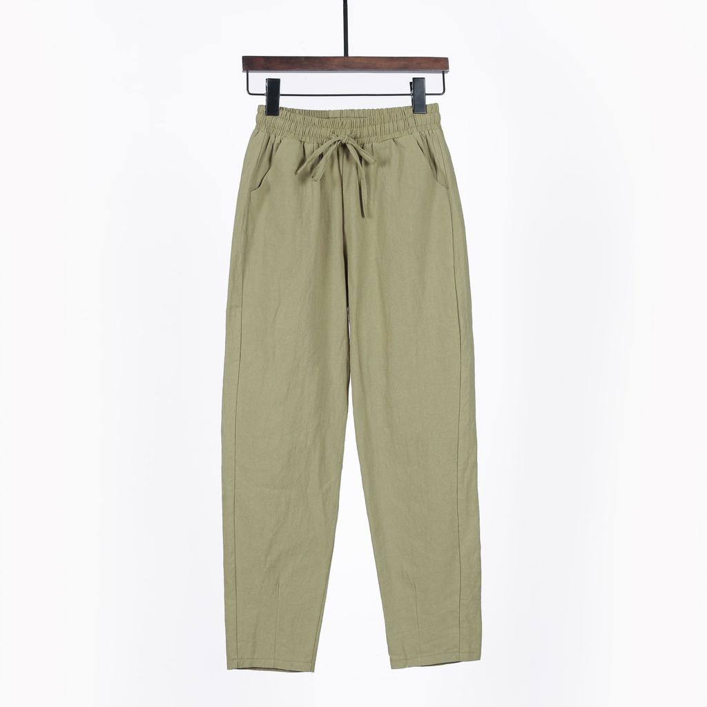 Casual Pants  Spring Summer and Autumn Loose High Waist Straight Versatile Nine-point Harlan Pants