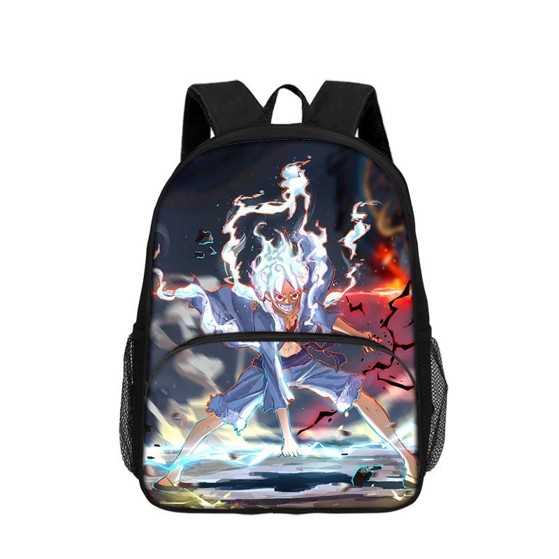 One Piece Monkey D. Luffy with Front Pocket Backpack Students Kids School Bags Bookbag Travel Large Capacity Backpack