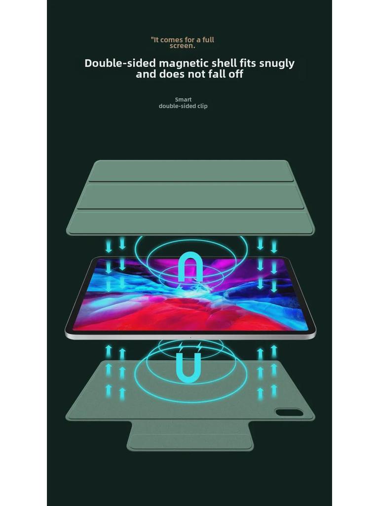 Магнитный защитный чехол для iPad 10 10,9'', Air 4/5 и Pro 11 с двухсторонним зажимом и защитой от падений