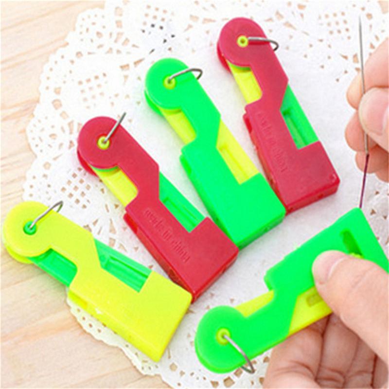 Творческий 10шт швейная машина ручная швейная вышивка игла нитевдеватель автоматический инструмент для проволочной петли