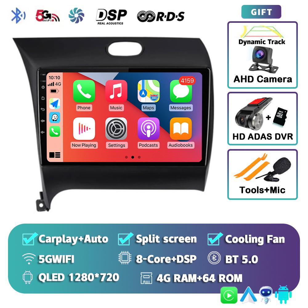 Android 14 Carplay Auto Car Radio For Kia K3 Cerato 3 Forte 2013-2017 Multimedia Video Player Navigation GPS 2Din 4G+WIFI Stereo