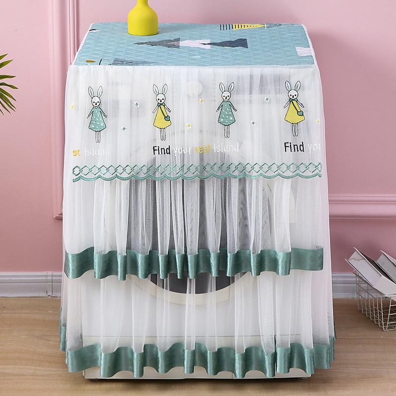 1шт стиральная машина чехол вышивка защита полотенце товары для дома барабанного типа стиральная машина дышащий полиэстер кружево