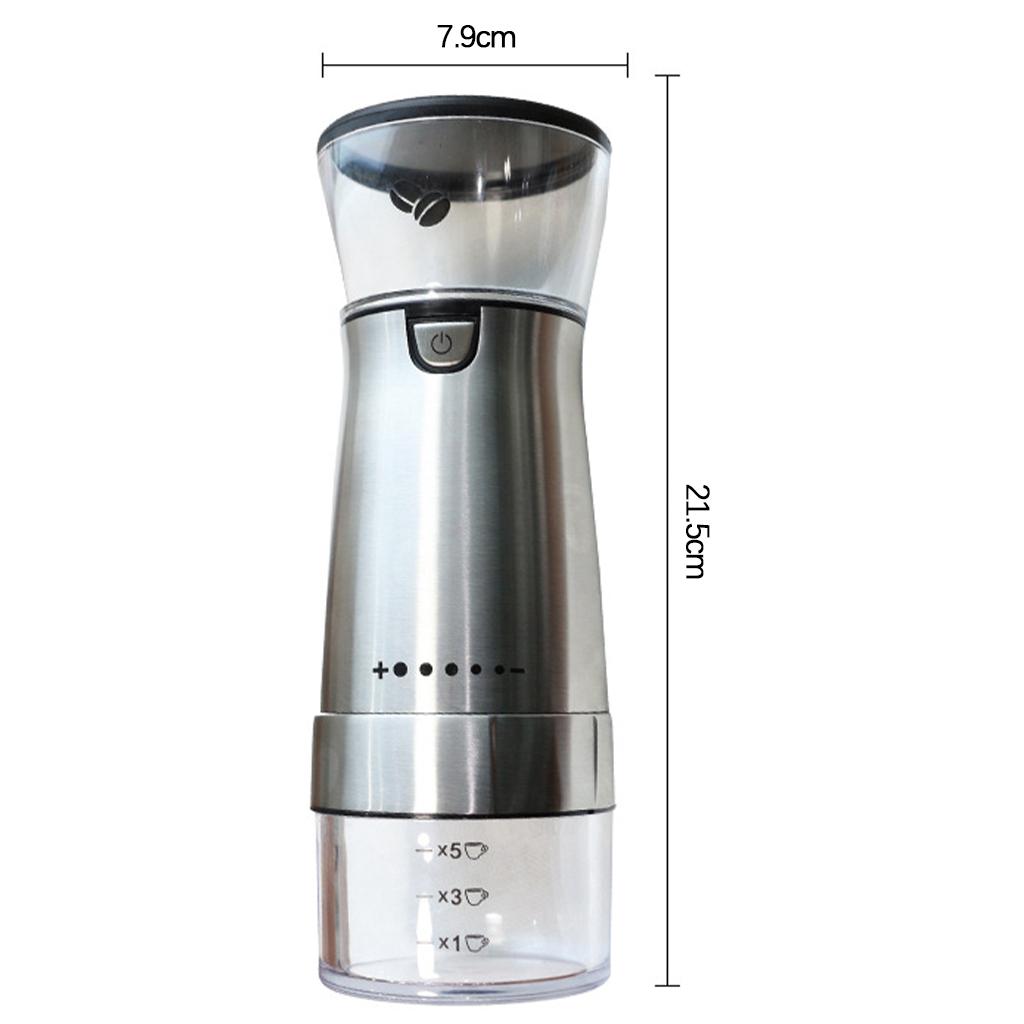 Портативная электрическая кофемолка с USB-зарядкой, регулируемая мельница для кофейных зерен, орехов и специй, кухонный инструмент