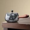 Прозрачный стеклянный чайник Сяояо из боросиликатного стекла, вращающийся чайник, цвет чернил, для дома, гостиная, с гостевым чайником