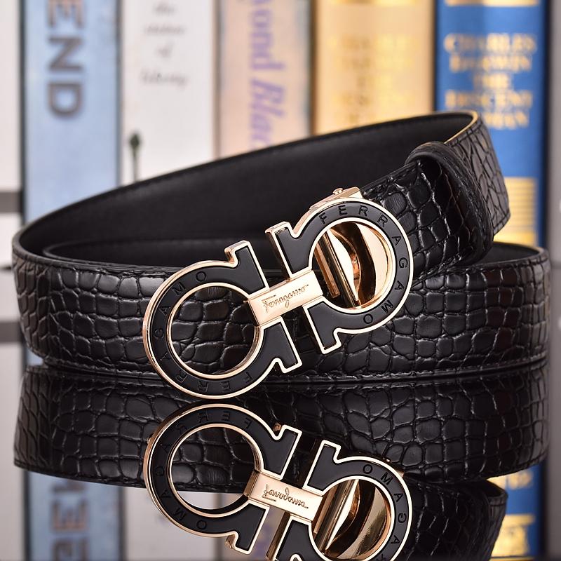 Salvatore Ferragamo 3.3cm Men's Belt Luxury Brand Designer Belt Suit Jeans Formal Brand