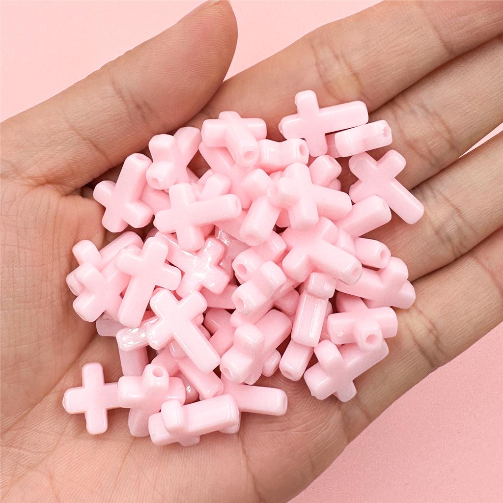 Home Party Supplies Fashion System Cream Spring Color DIY Jewelry Accessories Cross Loose Beads Necklace Bracelet Macaron Color 50Pcs