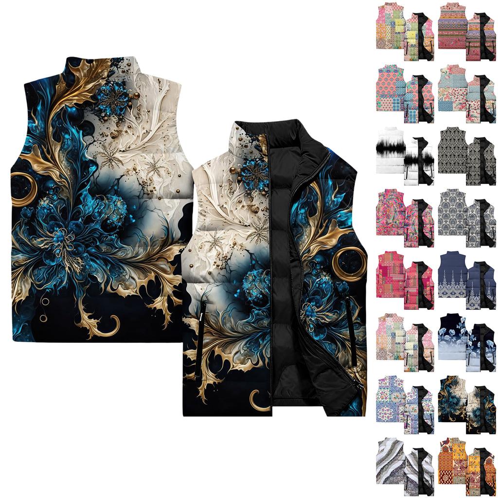 Ladies' Casual And Fashionable Sleeveless Vest Conventional Pattern Cotton Jacket