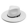Jazz Top Men'S And Women'S Hemmed Cowboy Hat, Woolen Warm Jazz Hat