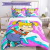 3pcs Rugrats pattern bedding set duvet cover set includes duvet cover &pillowcases, perfect all season bedroom decoration & gift