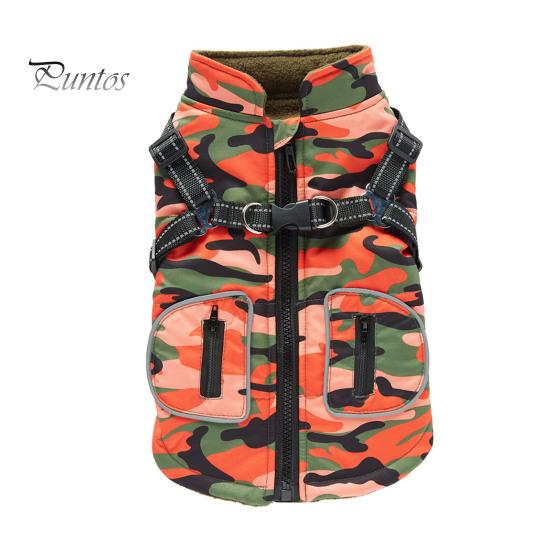 Зимнее пальто для собак, водонепроницаемая куртка для собак на молнии, ветрозащитная куртка для щенков, теплое пальто, светоотражающая одежда для собак со шлейкой