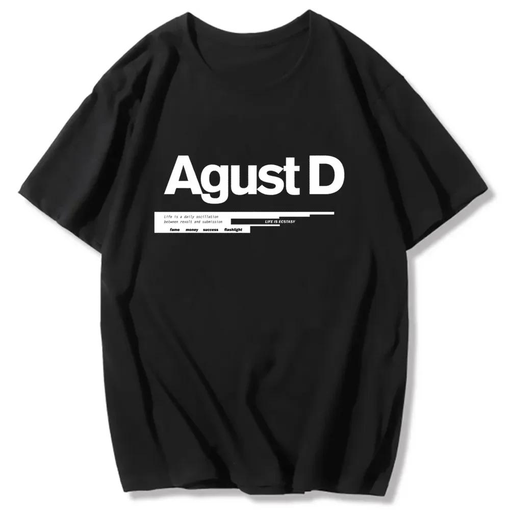Новая корейская версия KPOP Agust D напечатанная футболка альбом D-2 футболка унисекс футболка Yoongi футболка крутая подростковая одежда