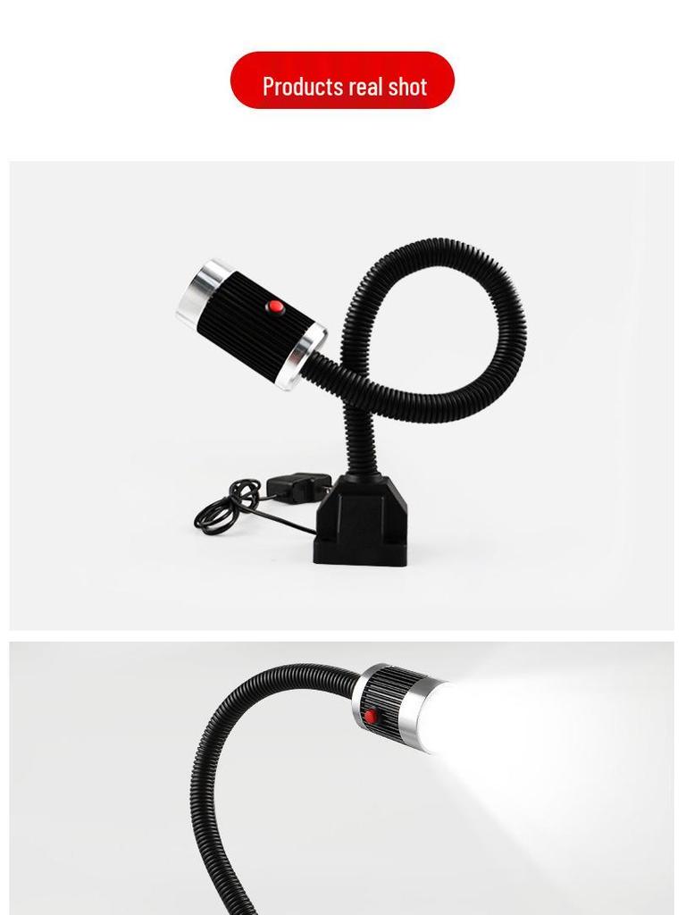 Magnetic LED Work Lights for CNC & Milling Machines, 220V/24V, Gooseneck Hose Design