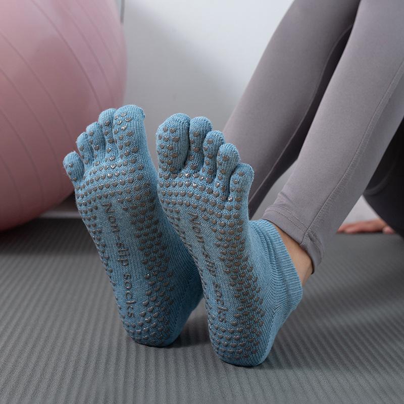 Носки ToeSox с открытой спиной, нескользящие, для йоги и пилатеса, с пятью пальцами — всесезонное качество