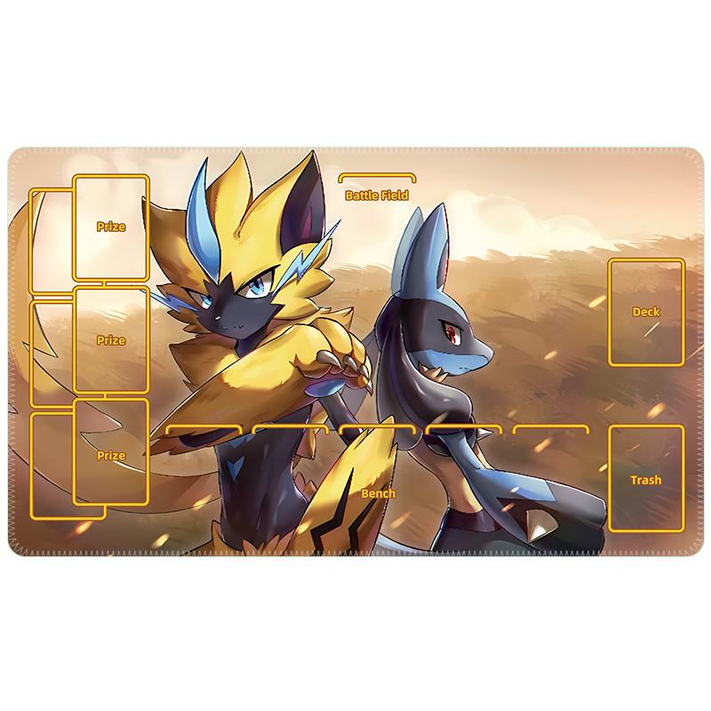 Anime Cartoon Pokemon Pikachu Gengar Single Ptcg Card Pad Rubber Battle Disk Creative New Match Pad Card Pad Boy Gifts