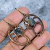 Fancy Labradorite Stone Electroformed Handmade Dangle Drop Hook Earrings Copper VP-79
