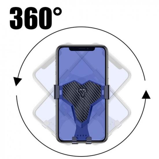 Carbon Fibre Gravity Mobile Cell Phone Stand Car Air Vent Mount Holder Support