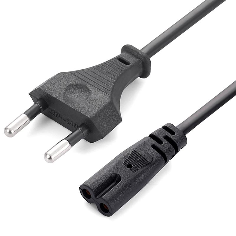 EU Power Cable 2pin IEC320 C7 US Power Extension Cord For Laptop Charger Printer Radio Speaker