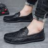 Осенние мужские туфли дуду, модные мужские повседневные кожаные туфли, мужские ленивые туфли, обувь на одной педали, мягкая подошва, мягкая поверхность