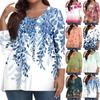 Womens Plus Size Tops 3/4 Sleeve Sleeve Shirts V Neck Casual Clothing Clothes Prints Tops