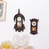 Movable Pendulum Dollhouse Wall Clock Wooden Design Pendulum Clock  Study Room Decor