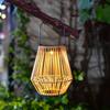 Outdoor Solar Imitation Rattan Lantern Courtyard Balcony Garden Decoration Candle Lights Creative Atmosphere Chandelier Garden