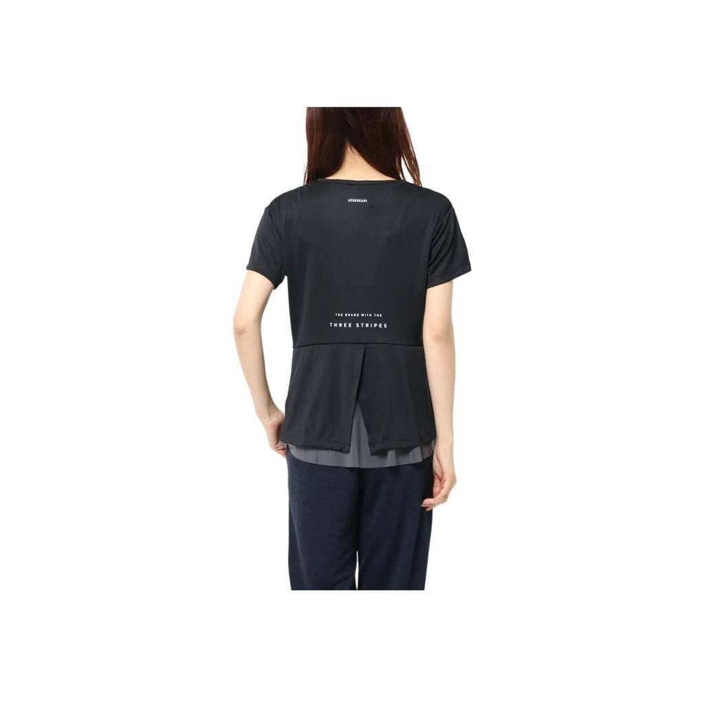 Adidas Comfortable Soft Round Neck Short Sleeve T-Shirt Women Tops Black FM5298