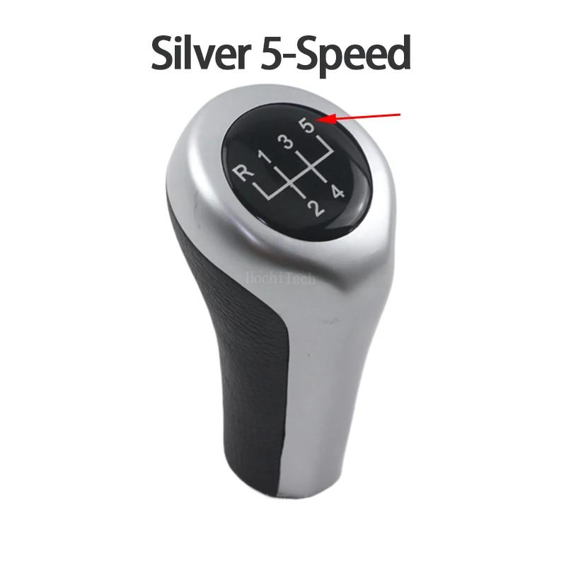 Carbon Look Silver 5/6 Speed Car Gear Shift Knob For BMW 1 3 5 6er E46 E53 E60 E61 E63 E81 E82 E83 E84 E87 E90 E91 E92