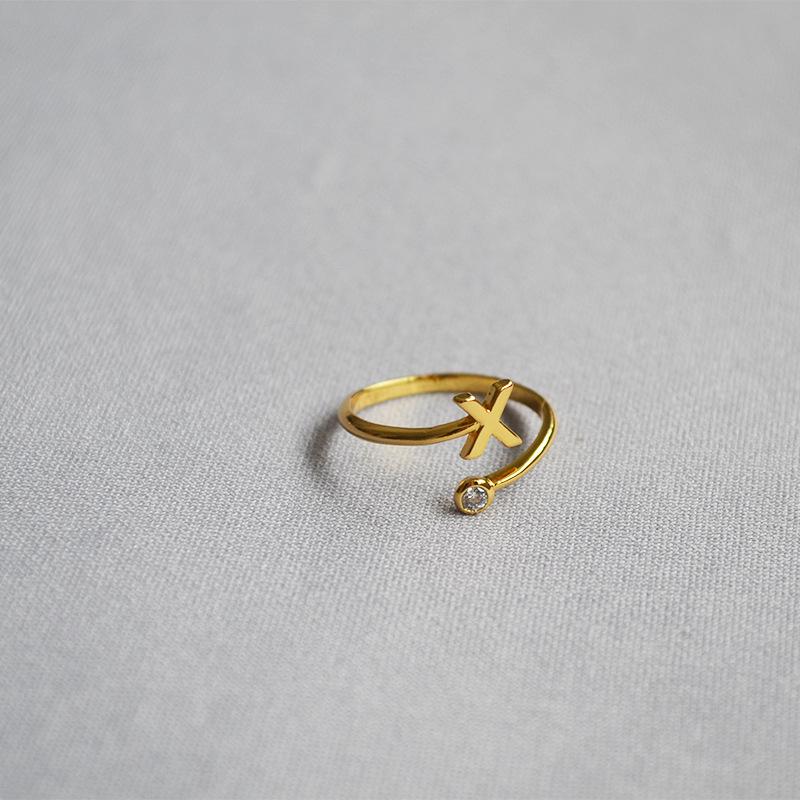 2019 Exquisite Adjustable Initial Ring for Women - Stackable Open Design for Index Finger